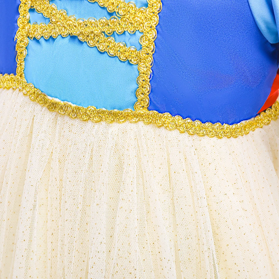 Princess Dress For Girls Snow White Cosplay Costume Puff Sleeve Kids Clothes Children Party Birthday Fancy Gown Vestidos