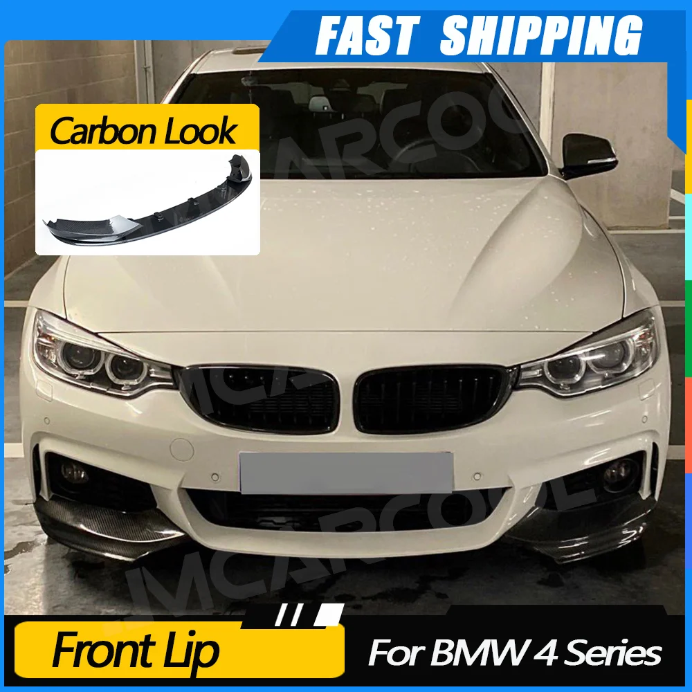 

JMCARCOOL ABS глянцевый черный передний бампер спойлер для губ разветвители для BMW 4 серии F32 F36 M Sport 2014 UP Carbon Look