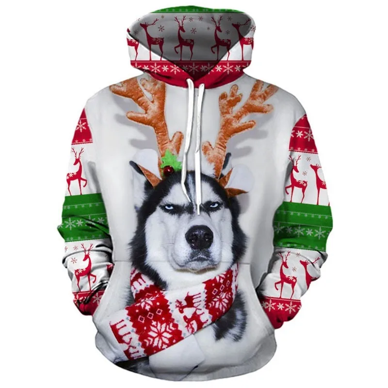 Two Snow wolf 3D Printed hoodie harajuku Streetwear hoodies Casual Cartoon jacket animal Popular Personalized Sportswear s-6xl