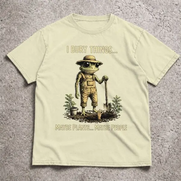 Funny Gardening Shirts for Men Women Summer Crew Neck Popular Tee Shirt Funny Frog I Bury Things Vintage Design T-shirts
