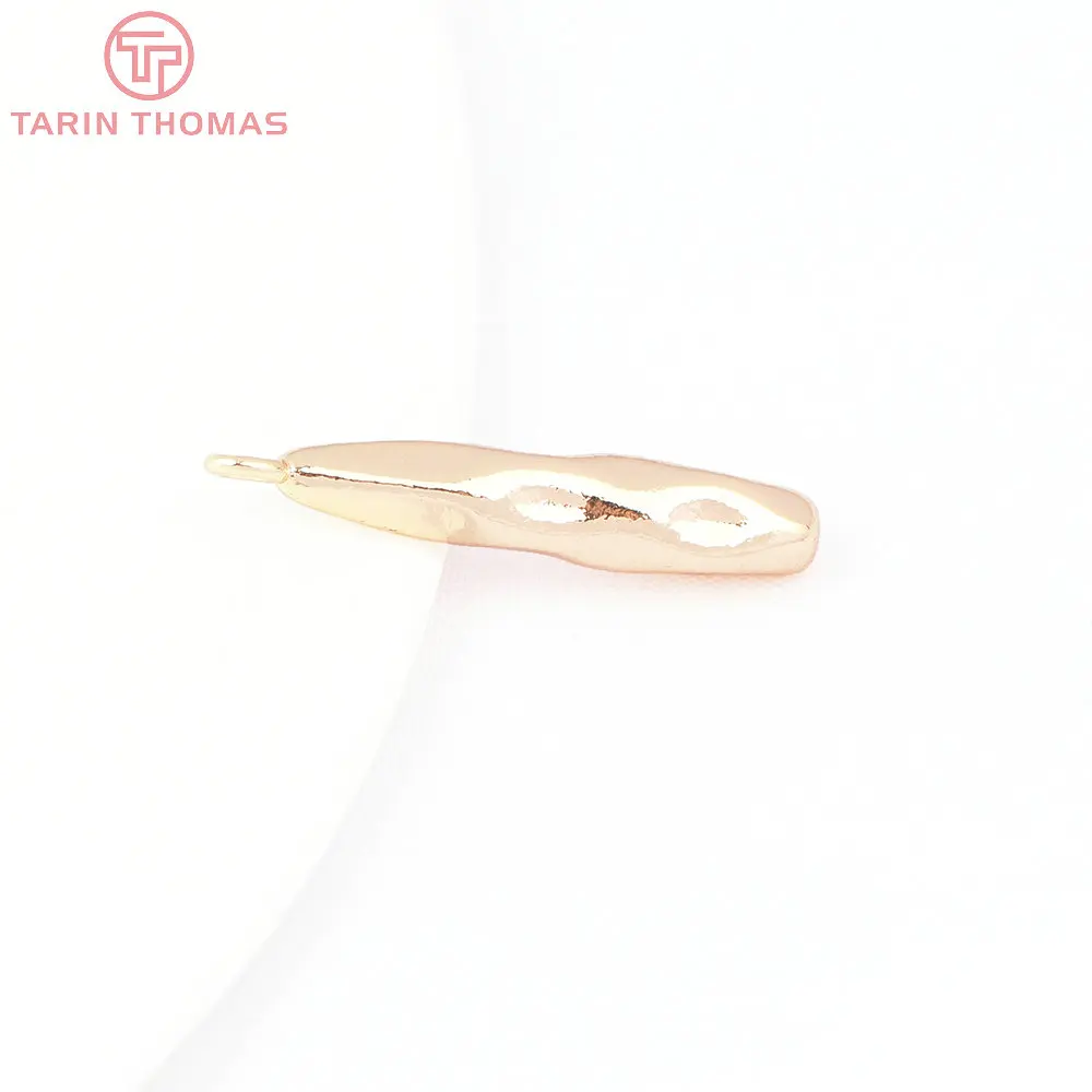(8164) 6PCS 4x22.5MM 24K Gold Color Brass Irregular Droplet Pendants High Quality DIY Jewelry Making Findings Accessories