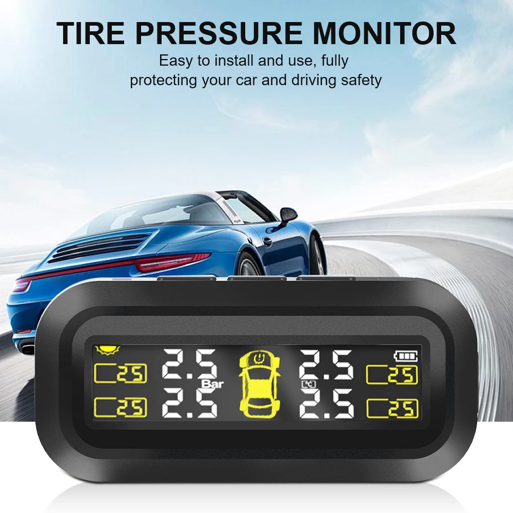 Car TPMS Sensors Tire Pressure Monitoring System Tyre On Board Computer Diagnostic Solar/USB Off Road 4x4 Automobile Accessories
