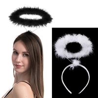 Angel Halo Headband Black White Feather Angel Headband Christmas Festival Party Favor Angel Outfit Cosplay Costume Accessories