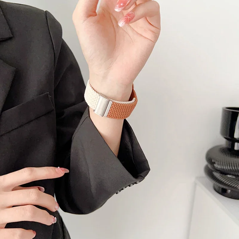 Pasek do zegarka Apple Watch 44 mm 45 mm 40 mm 41 mm Pleciony pasek z pętlą Solo z diamentowym szkłem + osłona do bransoletki iWatch Series 9 7 8 6 5SE