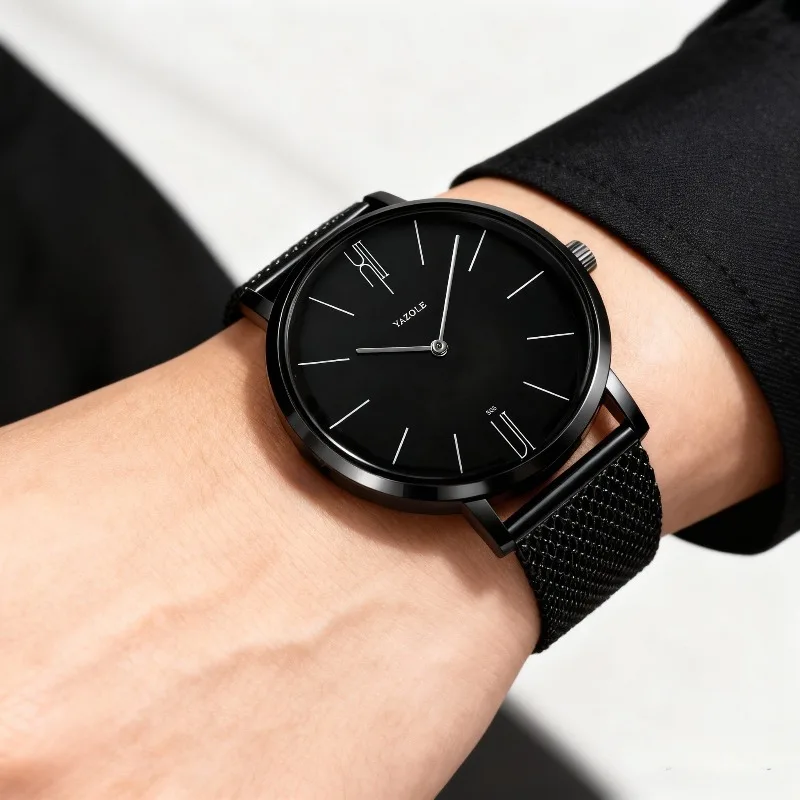 

Men's Business Quartz Watch Simple Ultra Thin Metal Mesh Strap Man Watches New Top Brand Fashion Male Clock relógios masculino