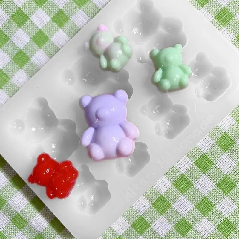 

D46E силиконовые формы для украшений, силиконовые формы в форме маленького медвежонка, сделай сам, формы для рукоделия, стола,