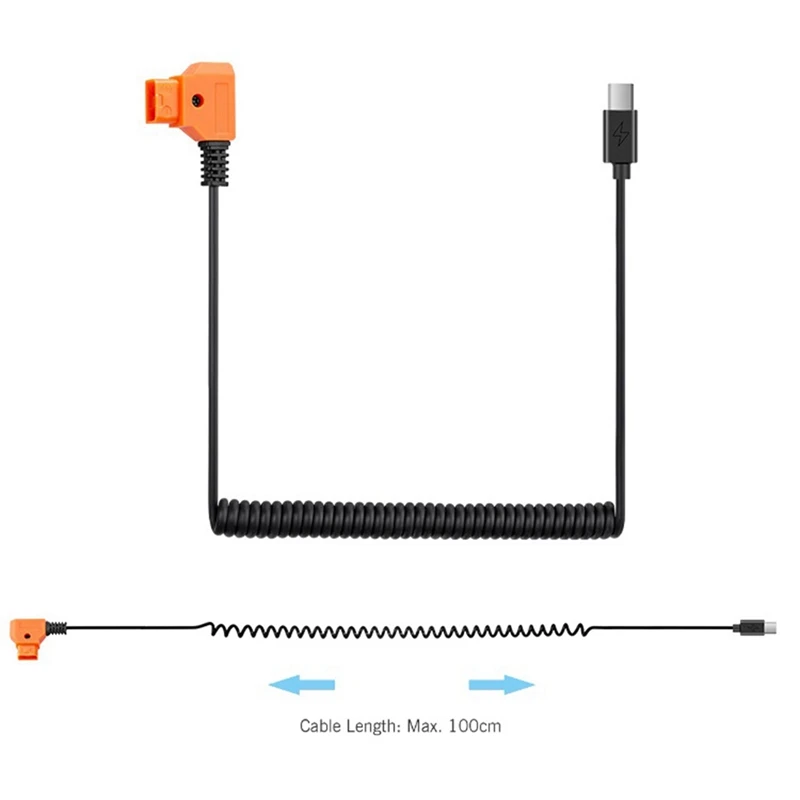 Кабель питания со штекером USB Type-C и разъемом D-Tap 15 в PD3.0, прочный и простой в использовании, для аккумуляторов с V-образным креплением