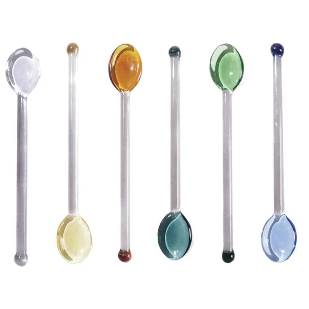 Espresso Heat-Resistant Transparent Glass Stirrer Scoop Teaspoon Coffee Scoop