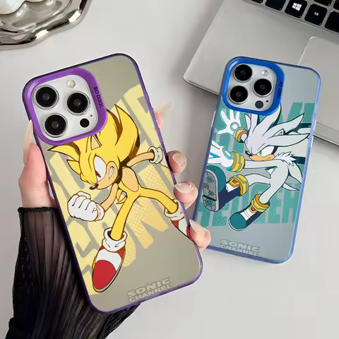 Sonic The Hedgehog Phone Case Phone Cover with Protective Plating Designed for iPhone 11 12 13 14 15 16 Pro Max Plus