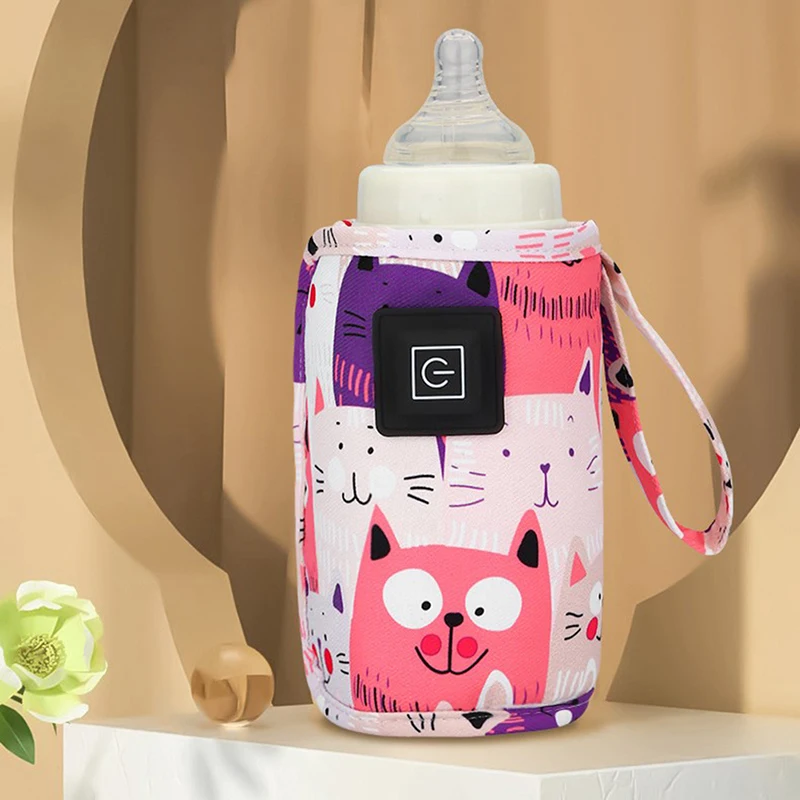 Aquecedor de água de leite USB, bolsa isolada para carrinho de viagem, aquecedor de mamadeira de enfermagem, aquecedor de alimentação de mamadeira portátil, Natal, Hallowee