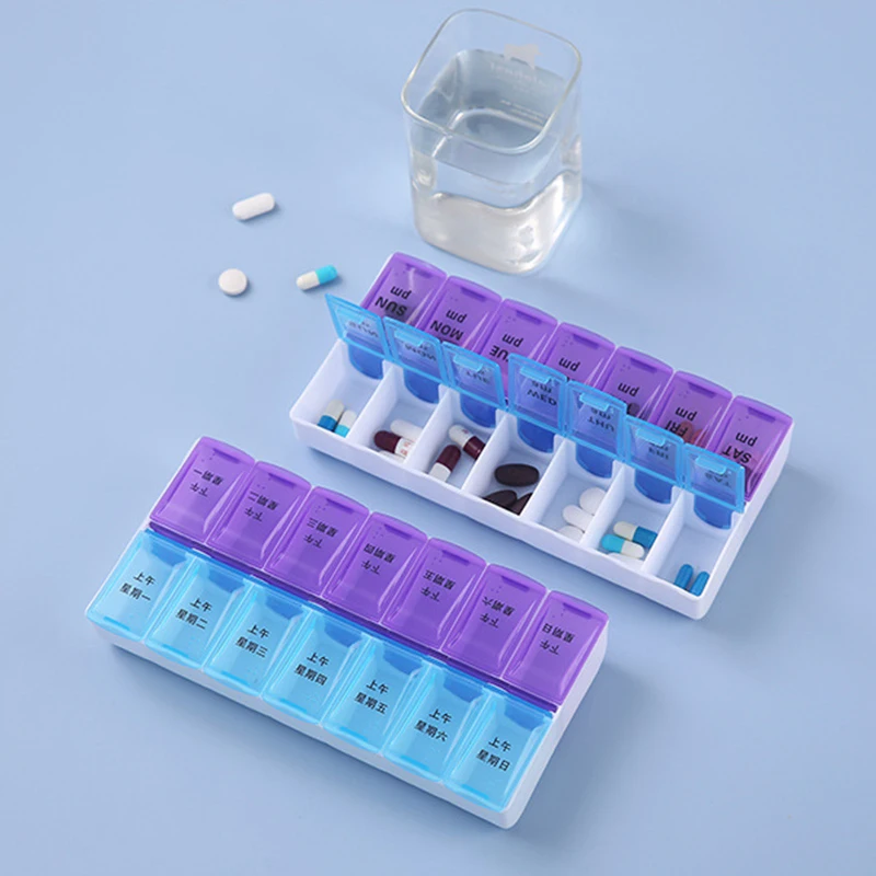 

7 Days a Week Pill Organizer Morning and Night Pill Holder Storage Box Splitter Travel Medicine Organizer Portable Medicine and