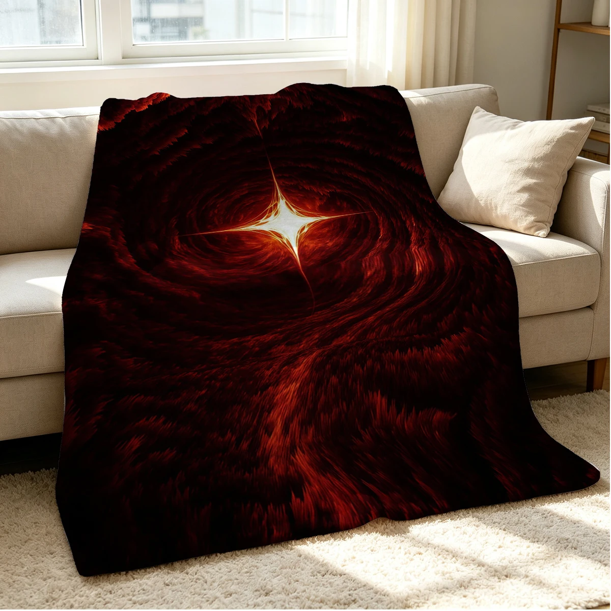 Blaze Core Flannel Blanket Warm Soft Halloween Christmas Couch Warm Cozy Decorative Decor Gift for All Season