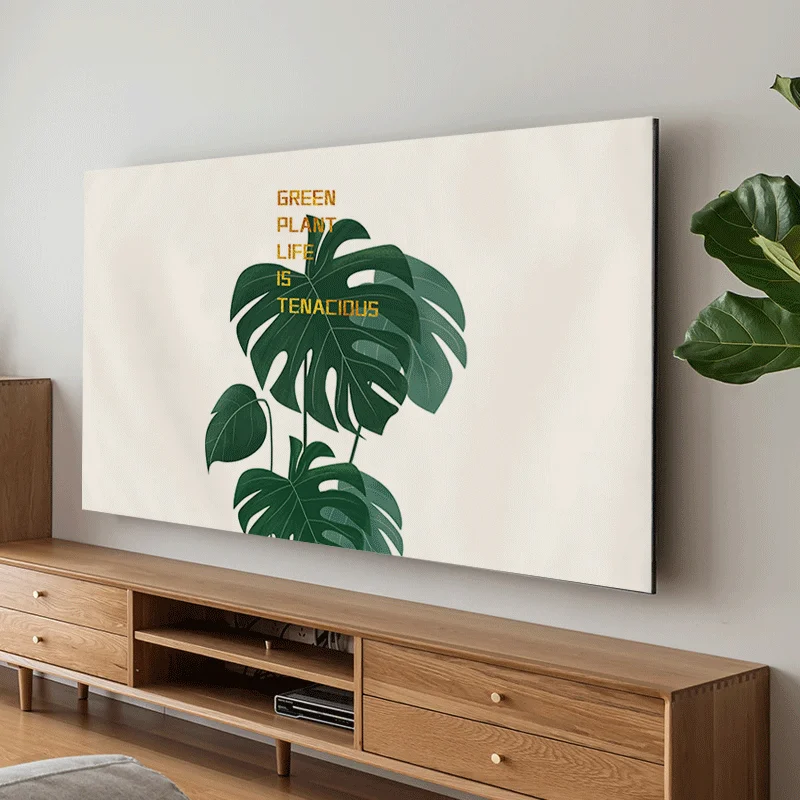 LCD TV hood/monitor dust cover/home living room decoration with green plants, fresh and simple ins computer monitor cover
