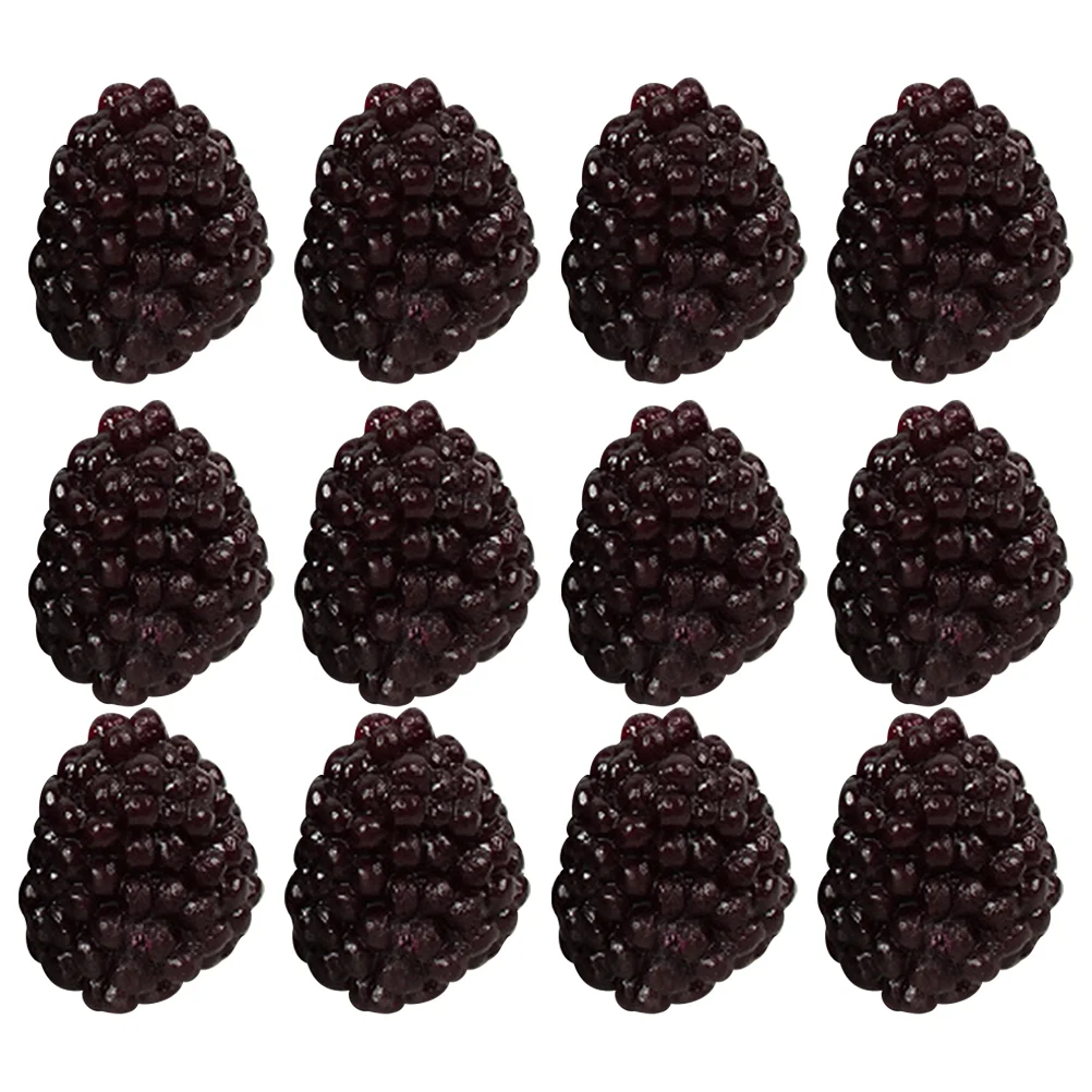 20 Pcs Raspberries Simulation Fruit Model Scene Layout Prop Simulated Adornment Black Models Raspberry Child