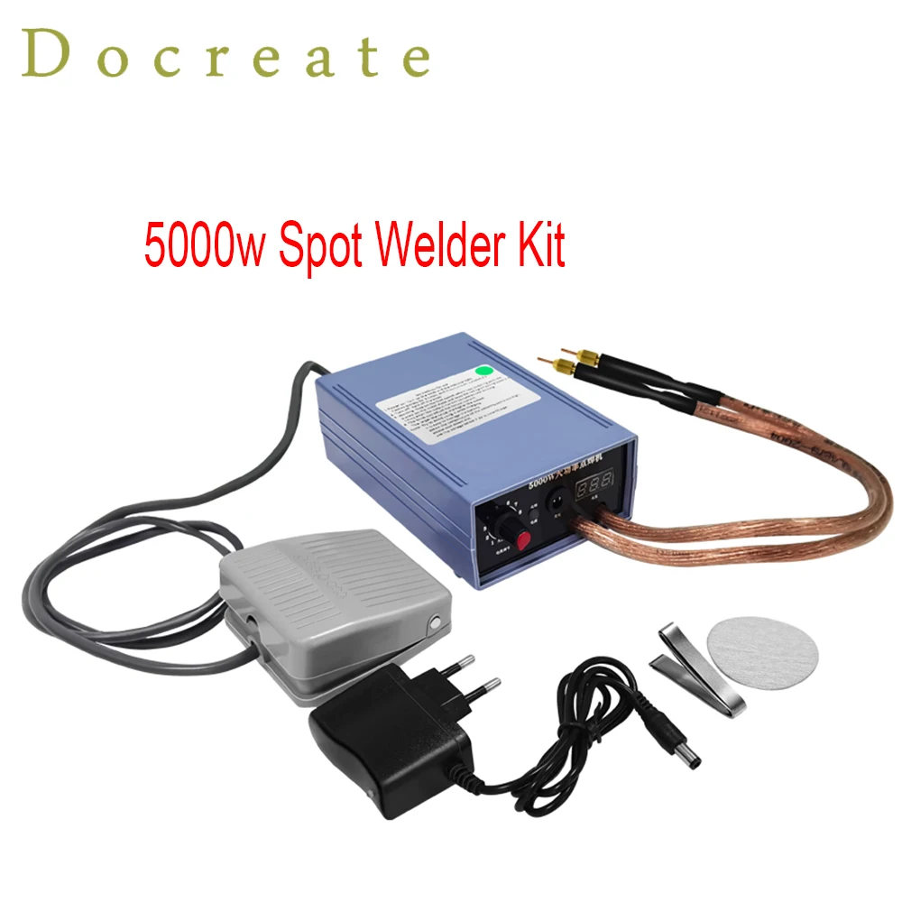 Docreate-Mini Machine à Souder par Points, Kit de Bricolage, Batterie 5000, Outils de Soudage, Stylo de Soudage Portable, Bande de Nickel 8000mm,