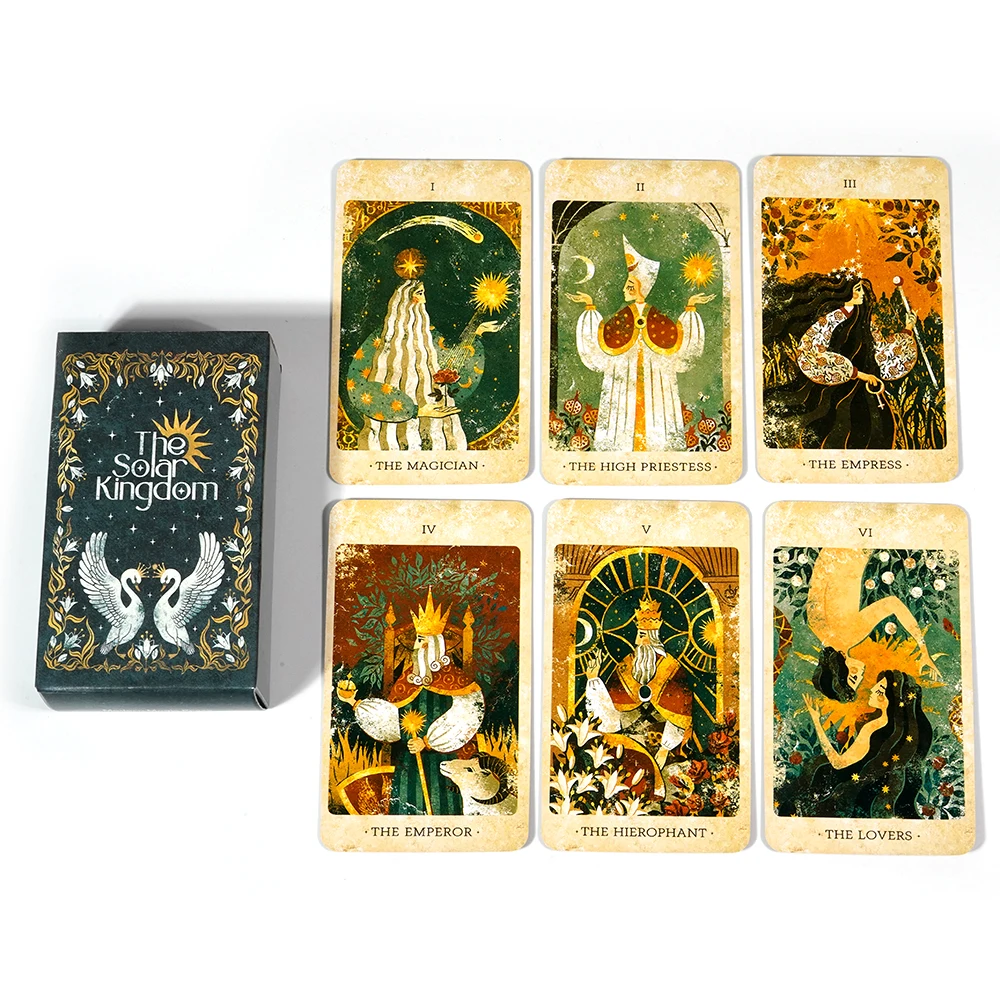 Solar Kingdom Tarot Magical Journey Cosmic Insight Divination Cards by Kazakhstan Creator Unique Indie Tarot Deck for Beginners