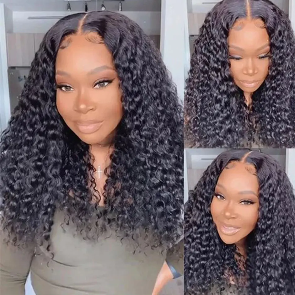 

Kinky curly glueless wig human hair ready to wear hd lace front wig 6x4 lace closure wig glueless preplucked wigs Yawawe hair