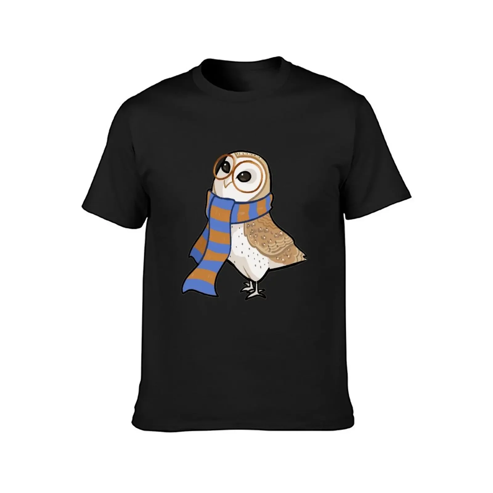 Smart Barn Owl with Scarf T-Shirt designer shirts plus size clothes plain t shirts men