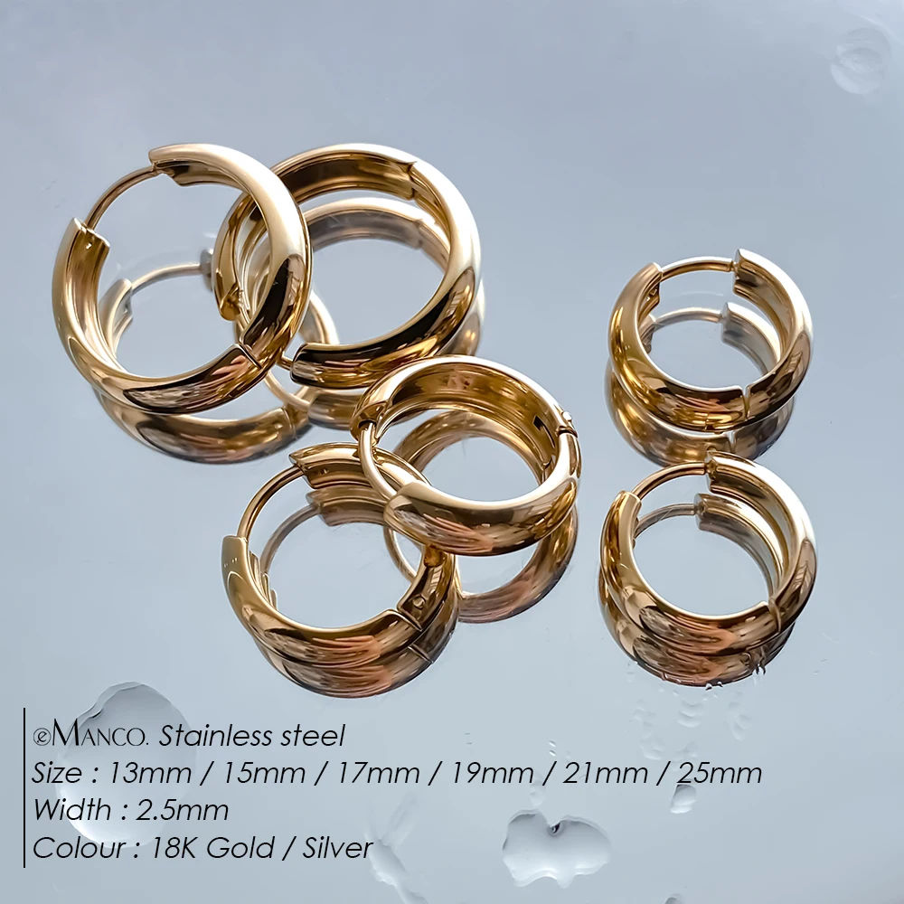 EMANCO Stainless Steel Ear Hoop Earrings Women Earrings Men Punk Hiphop Gift Fashion Jewelry Piercing Accessories