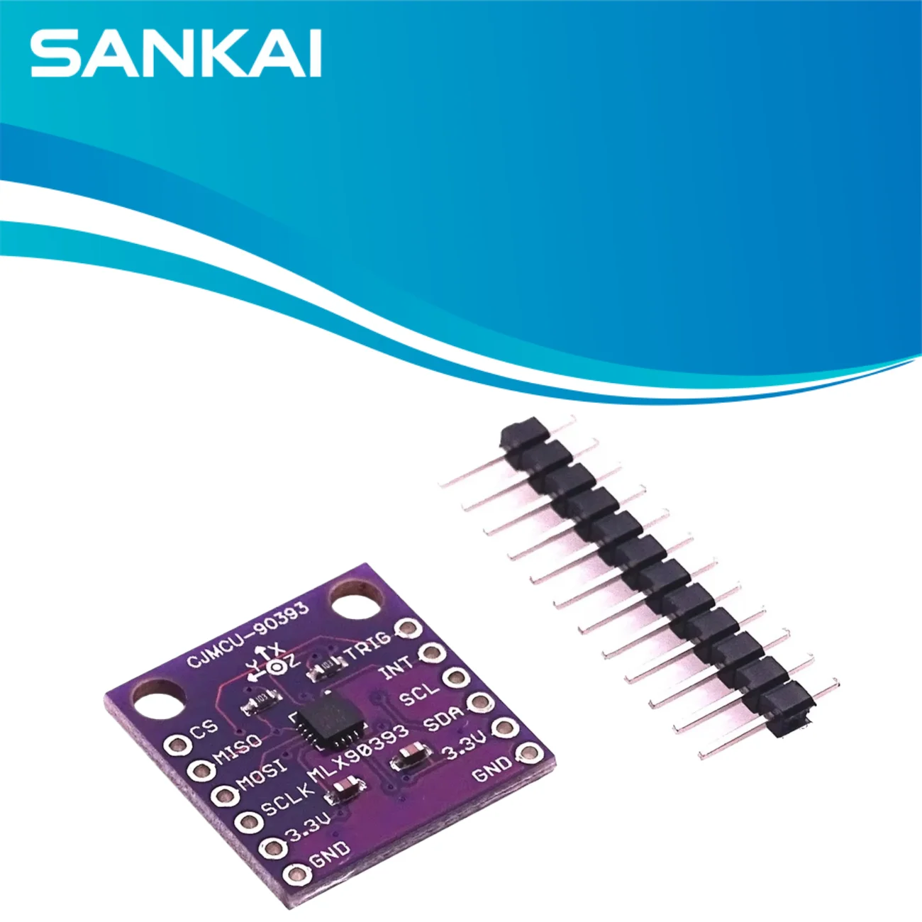 MLX90393 3D Hall Sensor Module CJMCU-90393, 16-Bit I2C/SPI Magnetic Position Sensor for Arduino