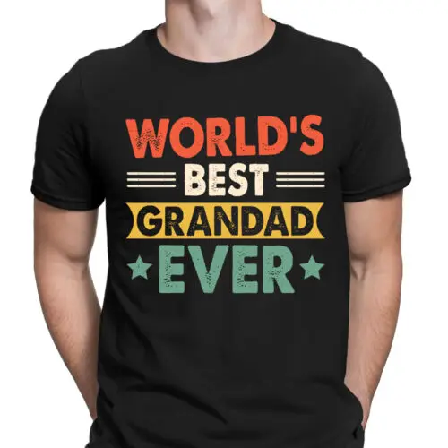 Worlds Best Grandad Ever Grandpa Fathers Day Funny Novelty Mens T-Shirts Top#DNE