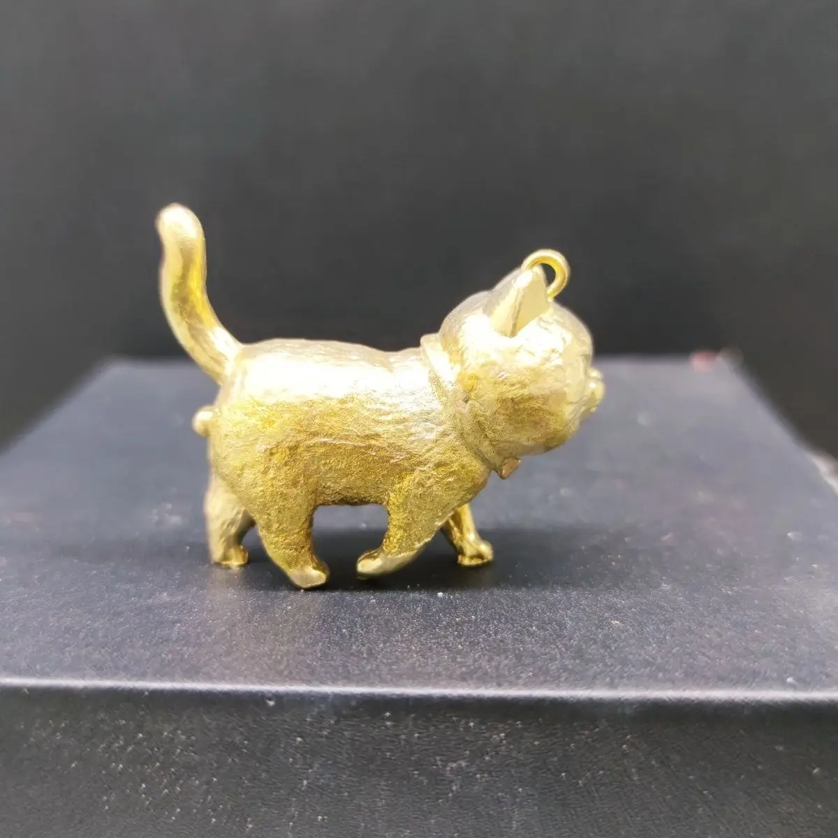 

Brass Mini Cat Figurine - Whimsical Standing Kitten Shelf Decor, Handmade Collectible Feline Ornament Serenity Animal Gift