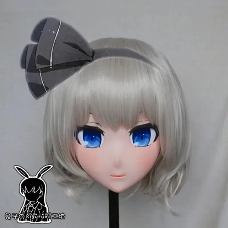 (Rabbit 13) Resin Pretty Girl Lolita Doll Head Mask Cartoon Anime Youmu Konpaku Cosplay Kigurumi Mask Cross Dressing