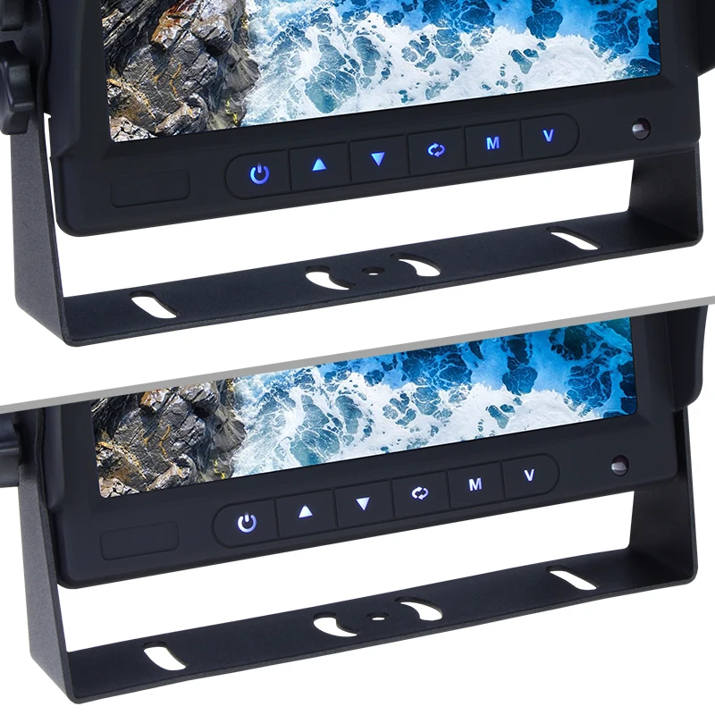 نظام احتياطي عكسي للحافلة الشاحنة اللاسلكية 4 قنوات 7 بوصة AHD لشاحنات السيارات والحافلات ومقطورات السفر RV