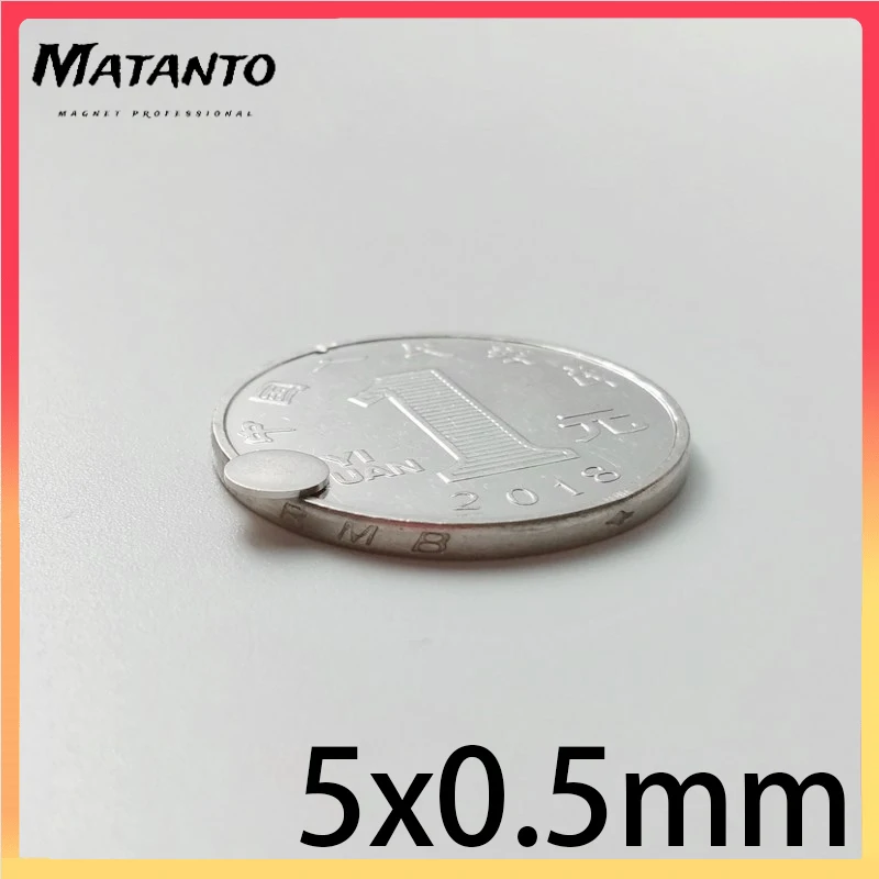 100Pcs 5x0.5 5x1.5 5x6 5x7 5x8 5x10  5x15 NdFeB Round Magnet Super Powerful Strong Permanent Magnetic imane Disc 5mm Thickne