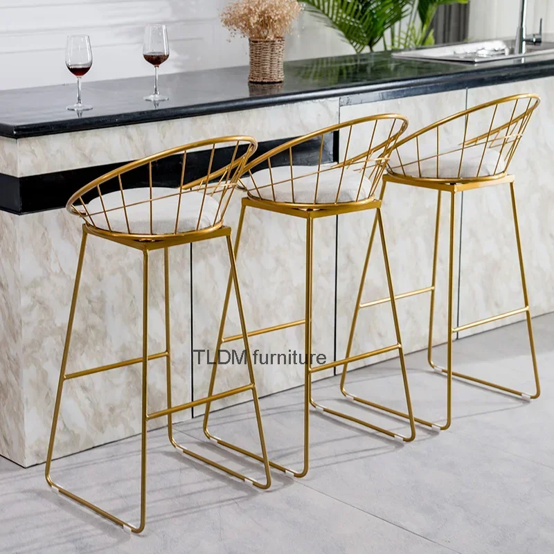 

Midcentury Modern Bar Stools Restaurant Reception High Long Backrest Barber Bar Chair Counter Party Banqueta Trendy Furniture