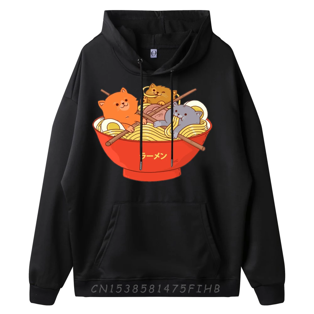 Kawaii Cat Japanese Ramen Noodles Men Graphic Tees Shirts For Men Man New In Sweatshirts