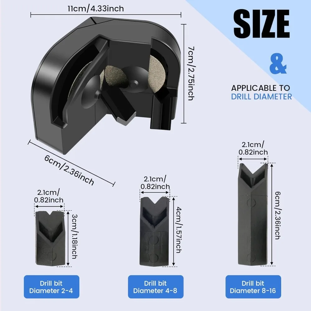 Afilador de brocas para taladro, pulido multiusos, afilador de cuchillos para taladro de impacto eléctrico, pulido de doble cara desechable para todos los brocas
