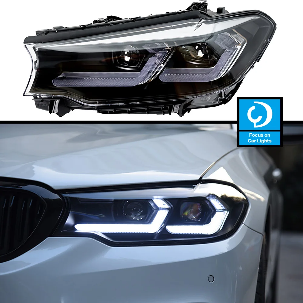 Car Front Headlight For BMW G30 525i 530i G38 LED 5 Series 2018-2021 HeadLamp Styling  Dynamic Turn Signal Lens Automotive 2PCS