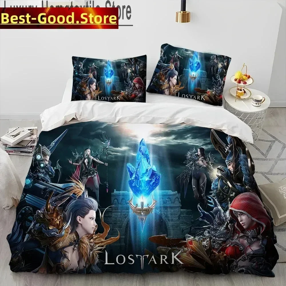 

3D Lost ARK Game Gamer Cartoon Comforter Bedding Set,Duvet Cover Bed Set Quilt Cover Pillowcase,king Queen Size Bedding Set Gift