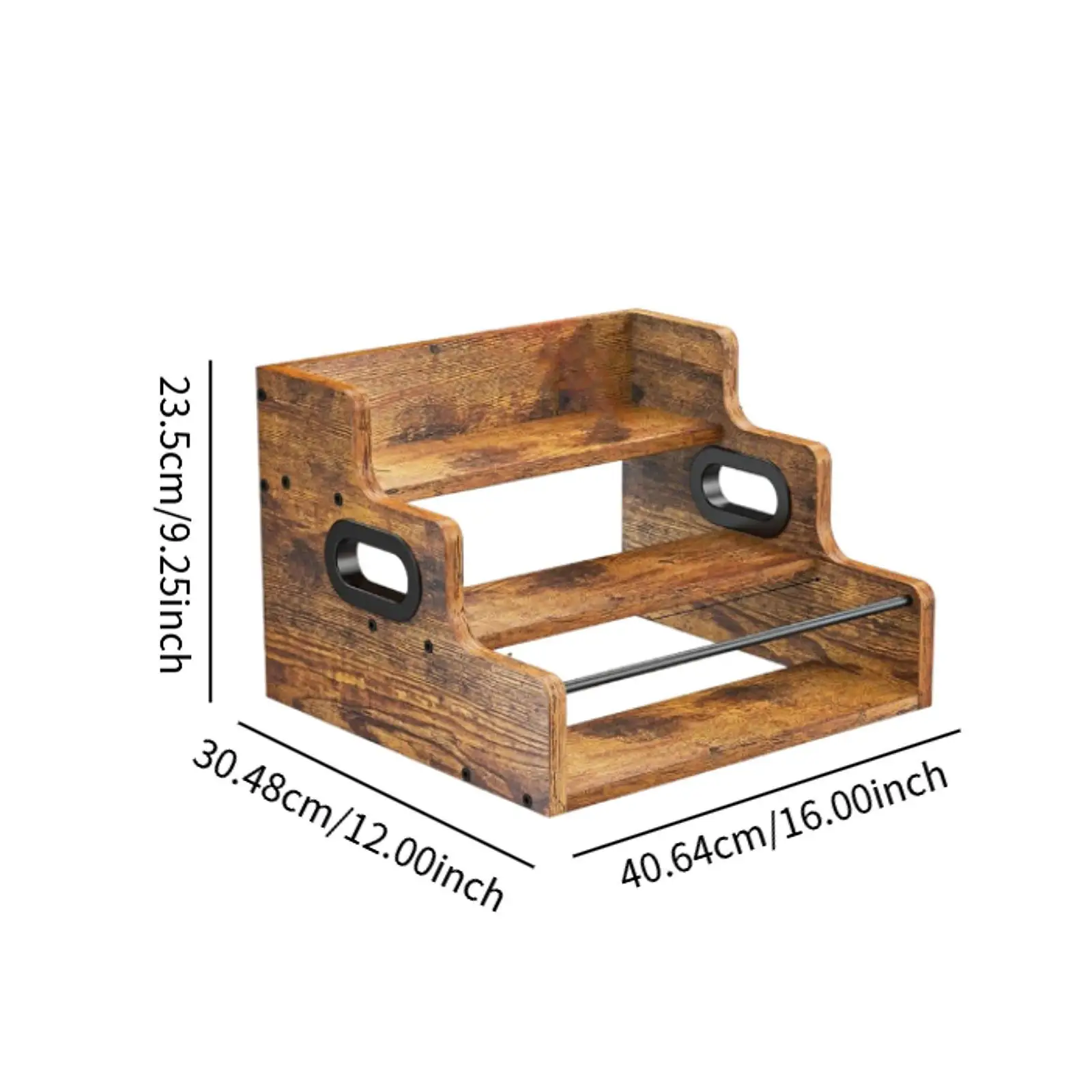 Wine Rack Wooden 3 Tiered Storage Shelves Coffee Syrup Organizer Shelf Stand for Pantry Coffee Bar Home Countertop Cabinet