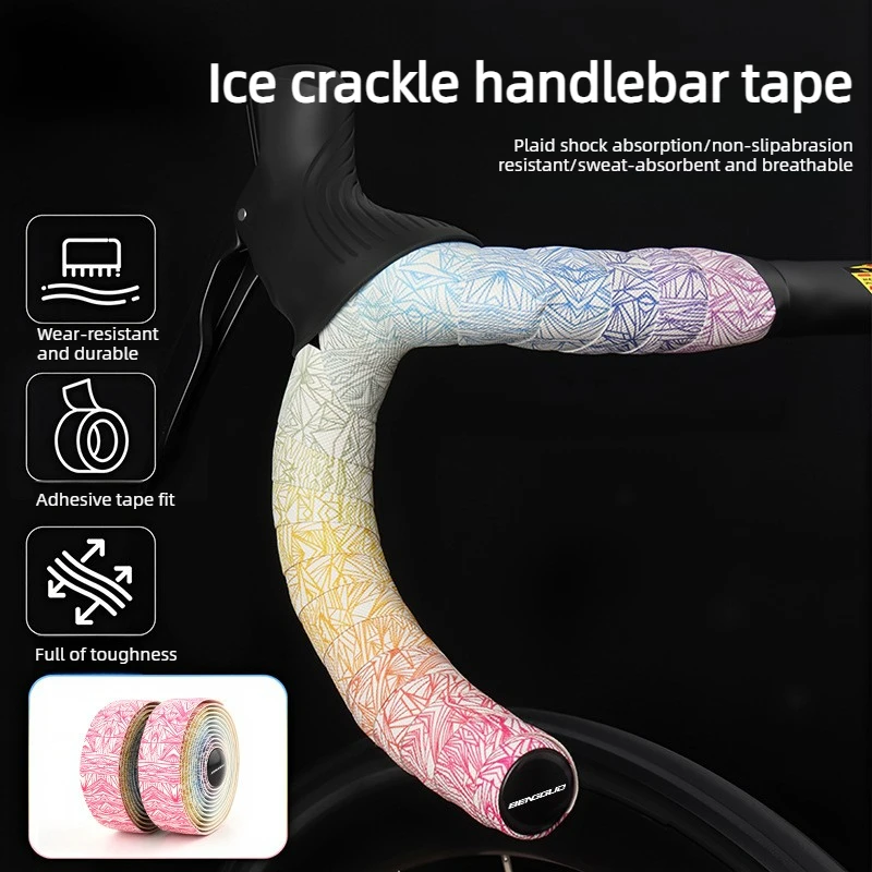 Ice-Crack-Design Lenkerband für Rennräder – Rutschfestes Lenkerwickelband, gewebtes Bindungsband, Fahrradzubehör