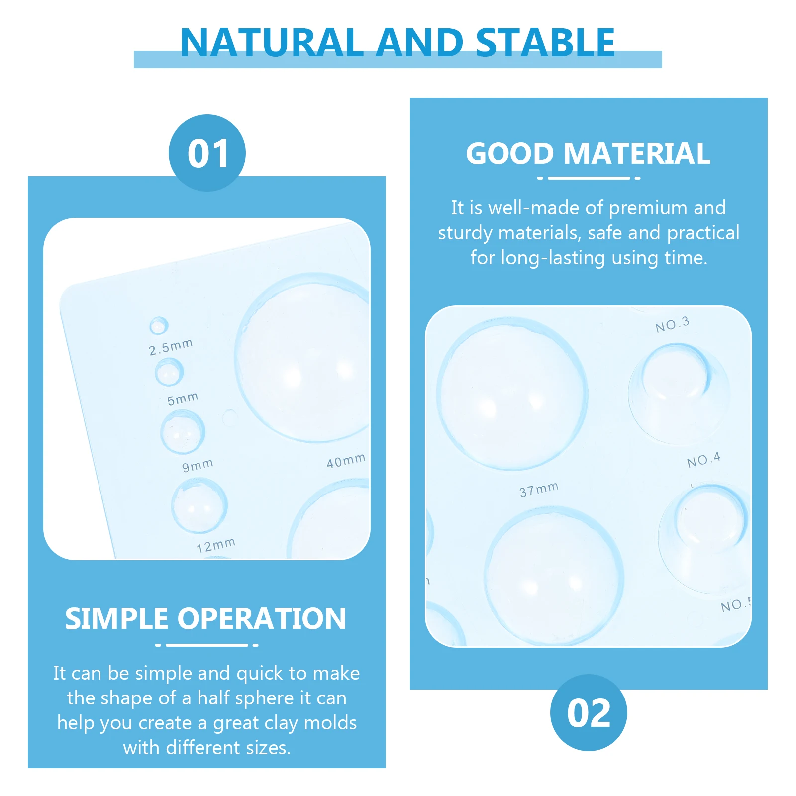 

2Pcs Clay DIY Tools Exquisite Plastic Molds for Half Ball Shaping 3D Flower Pot Petals Artwork Making Kit Clay Tools