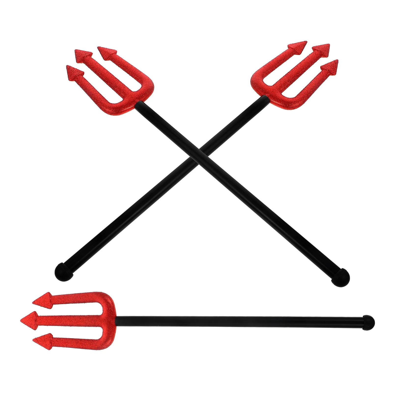 

3pcs Trident Props Halloween Costume Cosplay Demon Fork Decor Practical Texture Smooth Handle Lightweight Portable