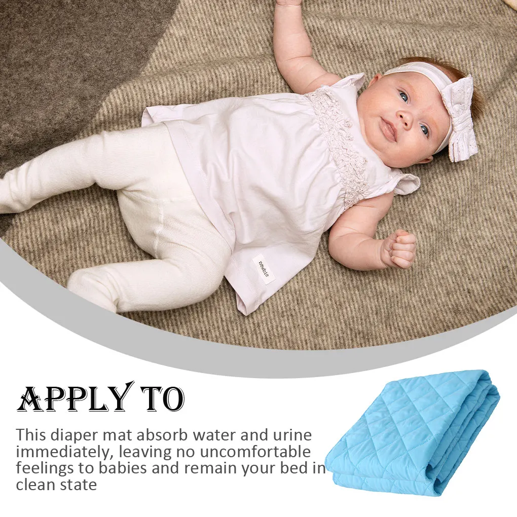 Baby Diaper Mat Waterproof Cushion Waterproof Tool Diaper Changing Pads Infant Boys Girls Urine Mats Blue 50*70cm