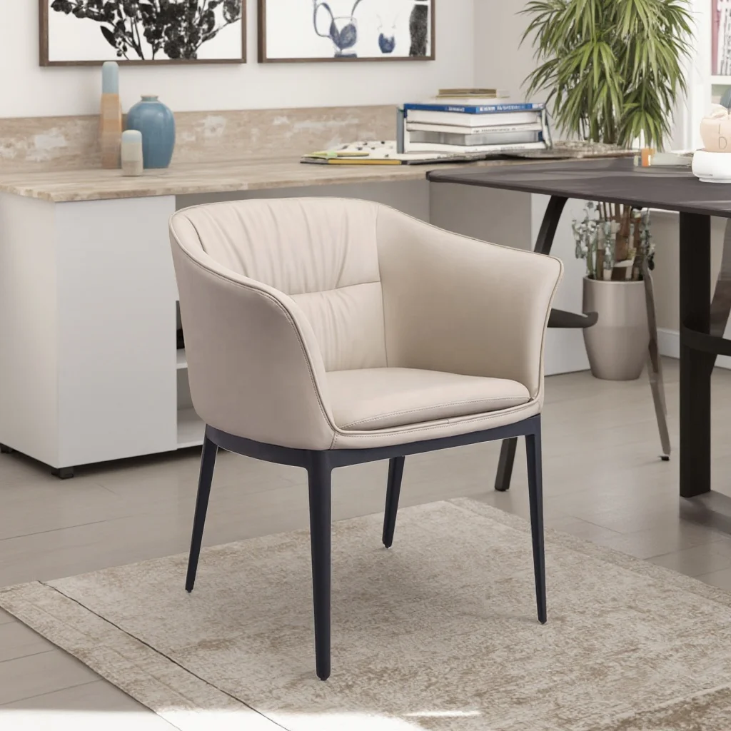 English Dining Chair Armchair Durable Synthetic Leather Ergonomic Dining Chair