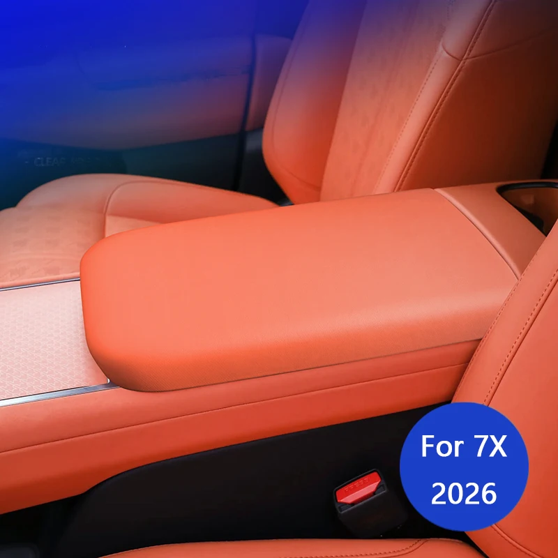 

For ZEEKR 7X Ultra 7X Max 2026, Car Color Leather Overlay On The Central Console Armrest Box Panel Trim Cover Trim Accessories
