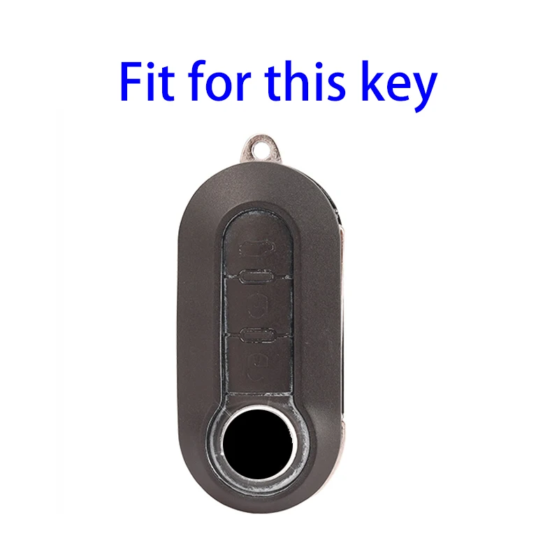 Für Fiat 500 TPU Gold Rand 3 Tasten Auto Flip Folding Key Fall Abdeckung Remote Key Shell Halter Protecor Keychain zubehör