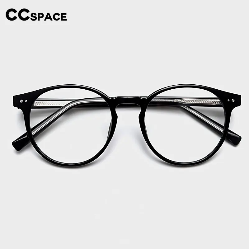 55868 New Round Men Glasses Frame Luxury Brand Transparent Computer Anti Blue Light Eyeglasses Frames Vintage Leopard Eyewear