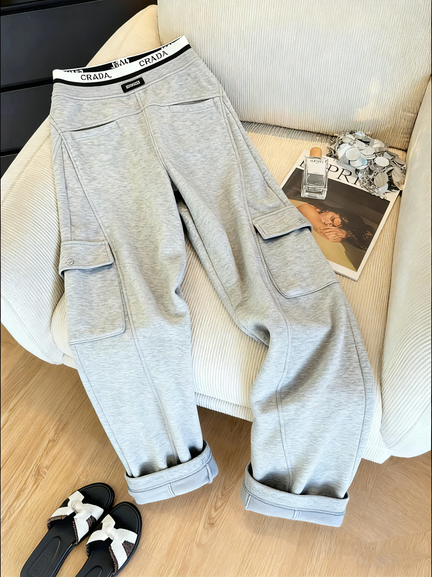 

Женские повседневные брюки с буквенным принтом, весенне-осенние, свободные, струящиеся, прямого кроя, в японском ретро-стиле