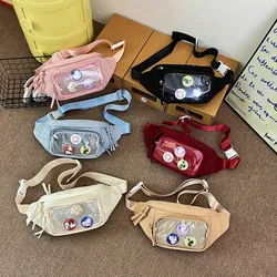 Borsa a tracolla con emblema da Bar trasparente giapponese per donna borsa a tracolla coreana per bambina piccola e carina per borsa ita in vita per studenti