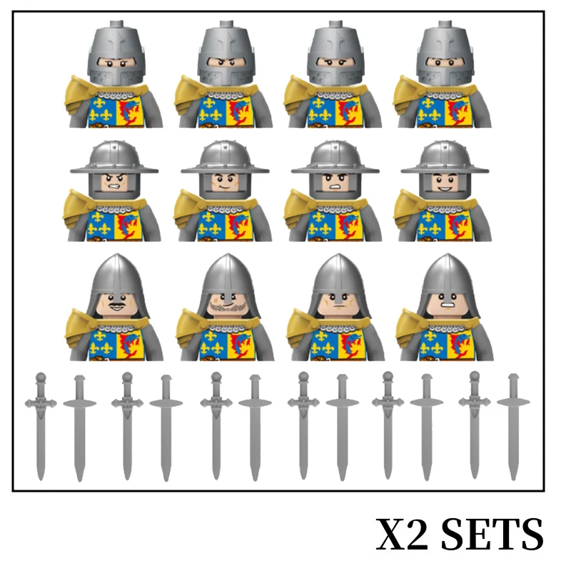 MOC Medieval Military Roman Soldiers Figures Building Blocks Officers Weapons Accessories Shield Helmet Coat Sword Bricks K136