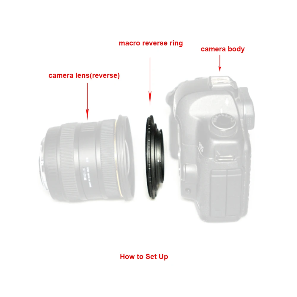 LinGo Macro Reverse Lens Ring Adapter 49mm 52mm 55mm 58mm 62mm 67mm 72mm For Pentax K Mount Camera