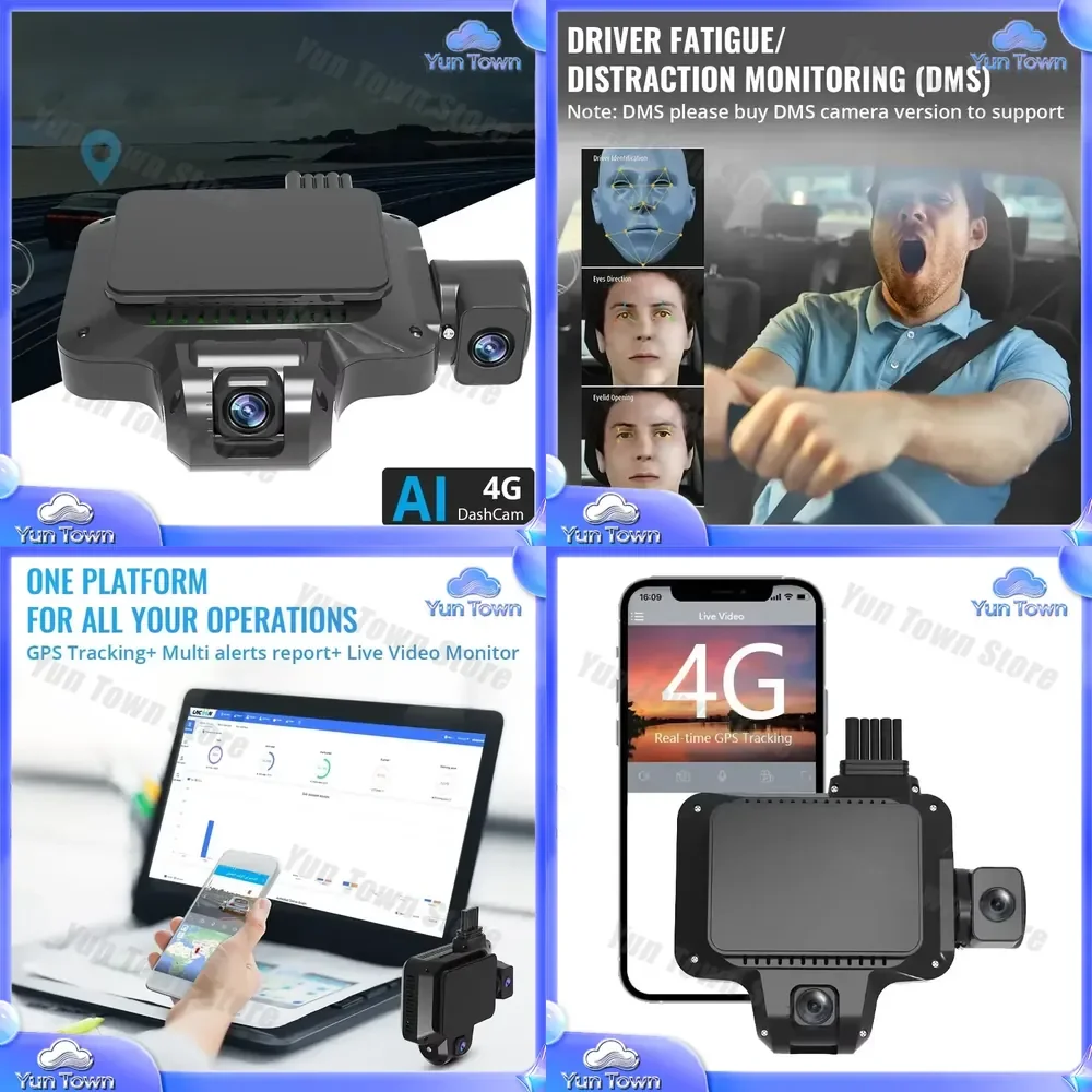 Jimi JC450 4G AI DashCam for Car with ADAS Live Video GPS Tracking Remote Monitoring Cloud Storage WiFi Recorder for Android