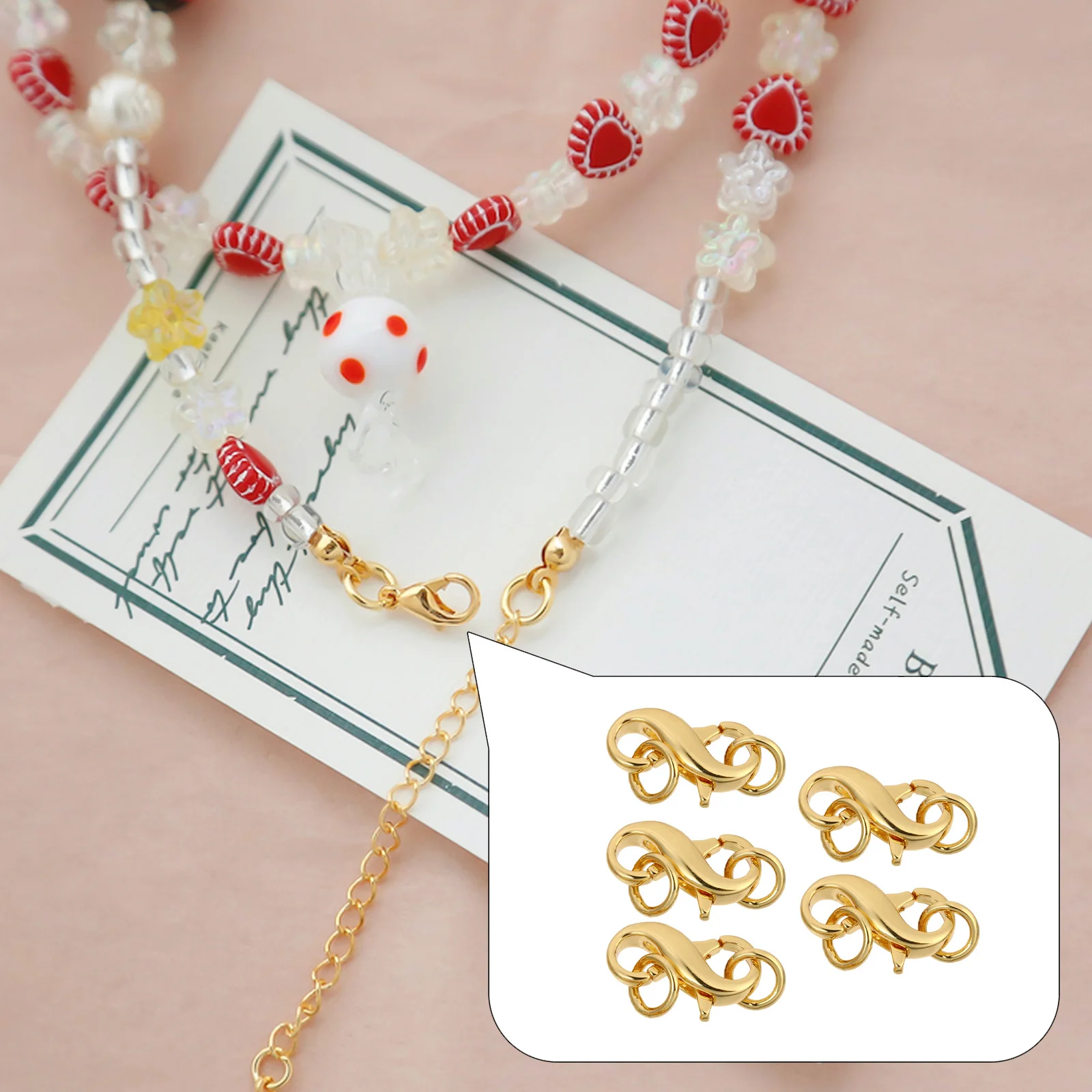 

Lobster Clasp Bracelet Hook Jewellery Making Clasps Double Heads Buckle Connecting Claw Metal Bracelets Supply