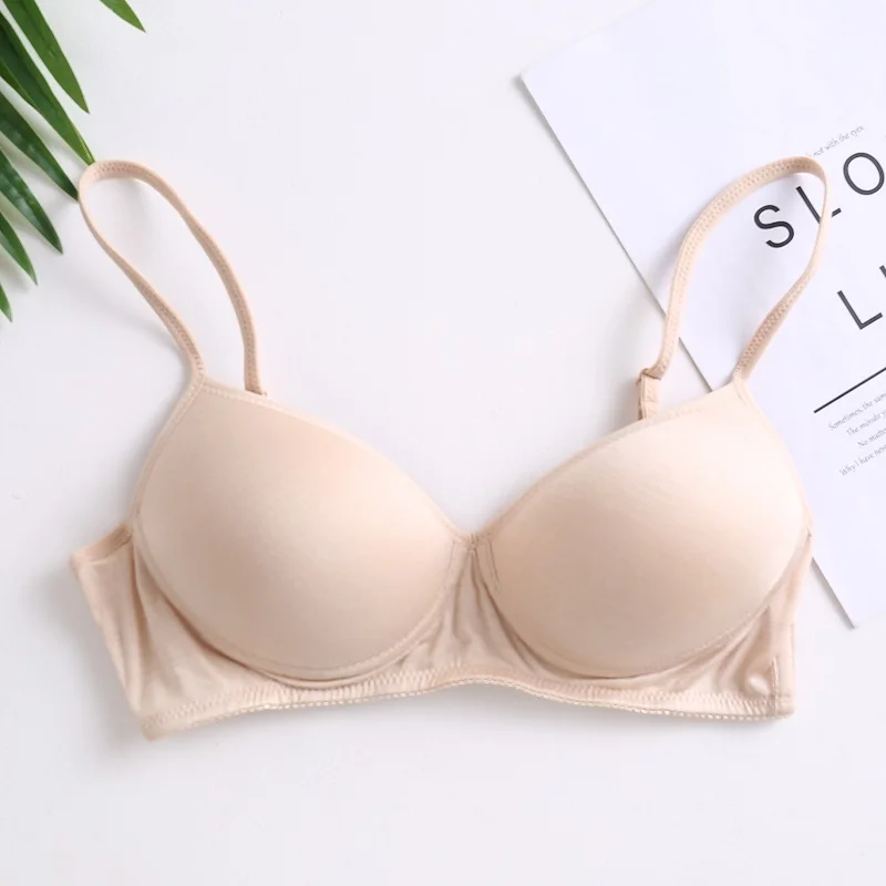 Silk glossy wireless bra 100% natural silk sleeping bra women's seamless underwear